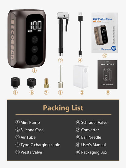 Ride Solutions A5 Mini Electric Bike Pump