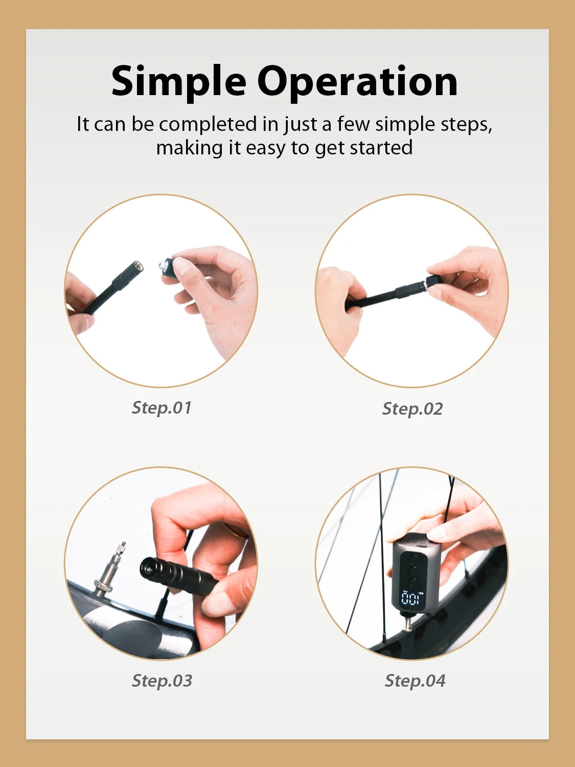 Ride Solutions A5 Mini Electric Bike Pump