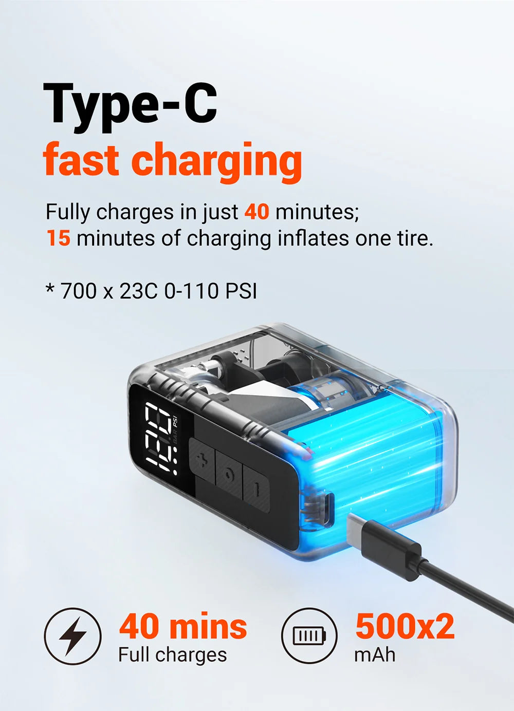 Ride Solutions X1 Mini Electric Bike Pump