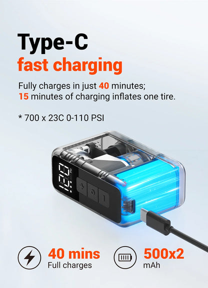 Ride Solutions X1 Mini Electric Bike Pump