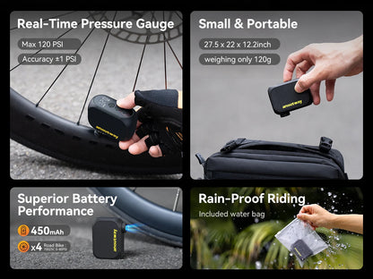 Ride Solutions AT1 Pro Mini Electric Bike Pump