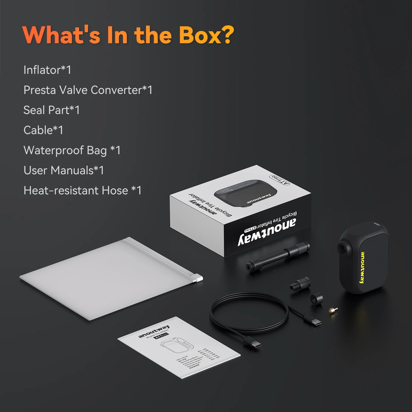 Ride Solutions AT1 Pro Mini Electric Bike Pump