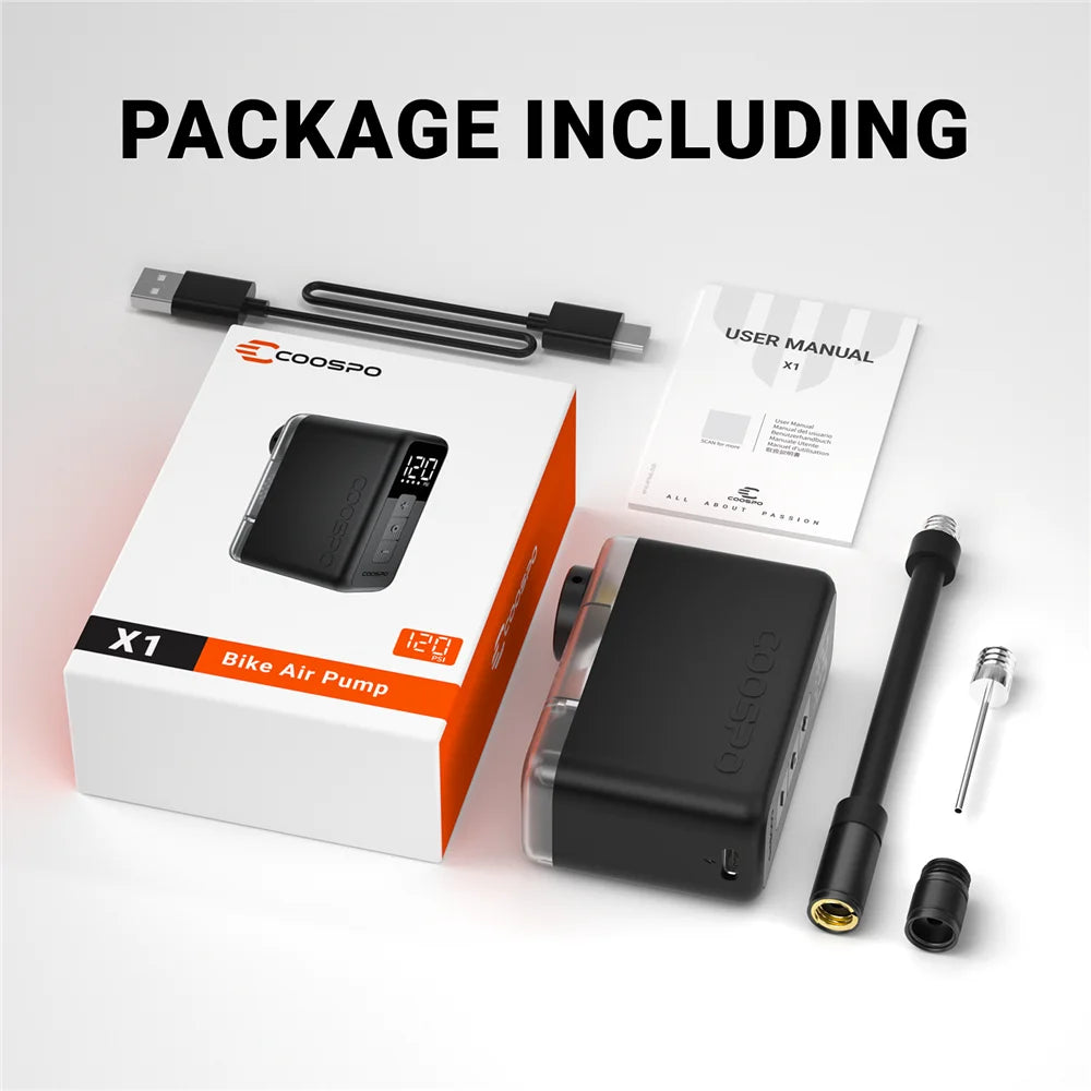 Ride Solutions X1 Mini Electric Bike Pump